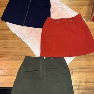 Stylish Women's Skirt Collection - Red-Orange(M), Navy(S), Green(S)
